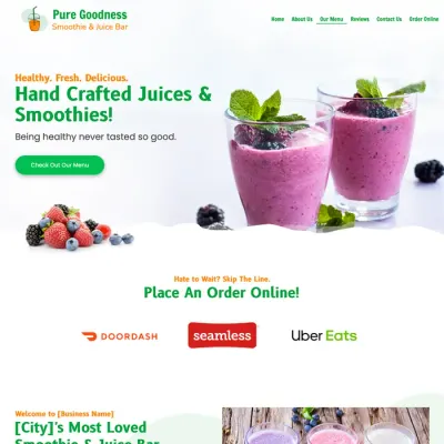 Examples juice bar smoothies website design theme original original