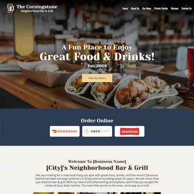 Examples bar grill website design theme original