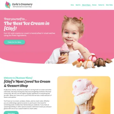 Examples best ice cream shop website design theme original original