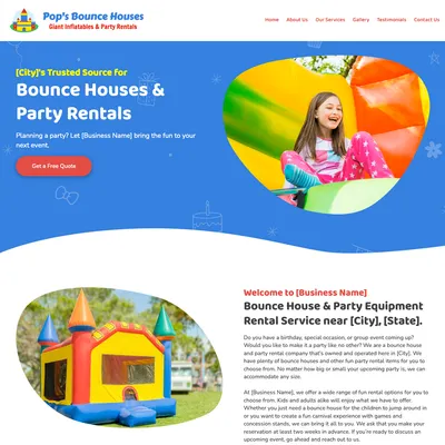 Examples bounce house rental website design theme original