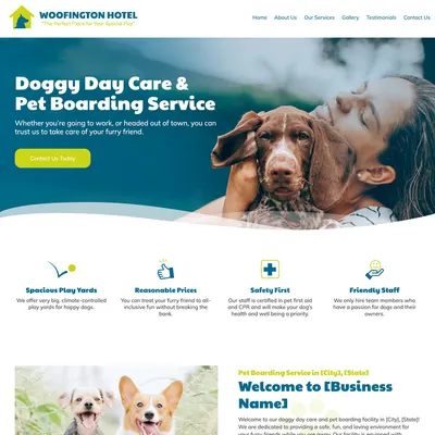 Examples dog daycare website design template original