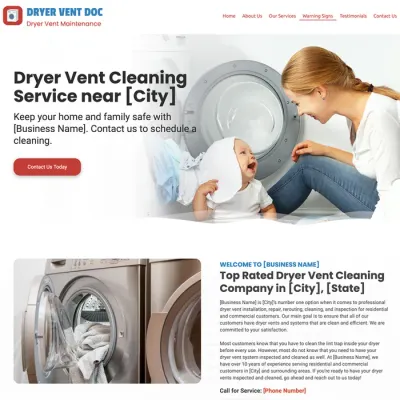 Examples dryer vent cleaning service website design theme original original