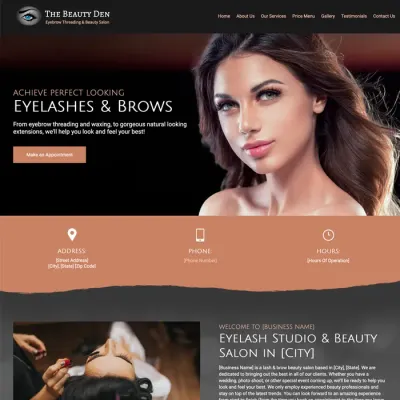 Examples eyelash eyebrow threading salon website design original original