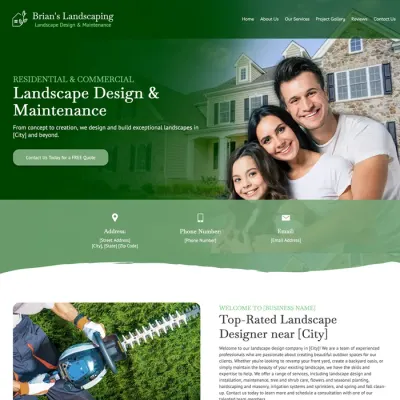 Examples landscape designer website theme original original
