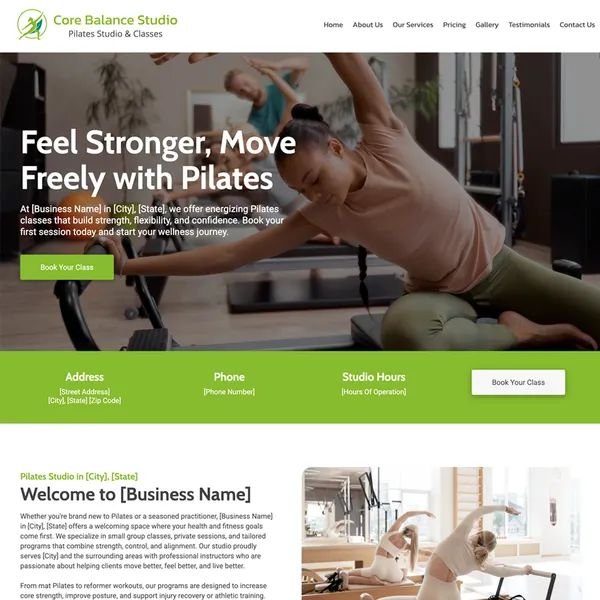 pilates studio website design theme original original